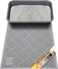 Neater Pets Neater Mat Cat Litter Rug, Thick & Durable Cat Mat for Litter Box, Trapper Pad Catches Mess to Protect Indoor Floors, Soft on Kitty Paws, Anti-Skid Grip Backing, Easy to Clean, Grey