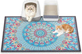 Cat Litter Mat, 35" x 23" Litter Box mat, Traps 100% Litter, Non-Slip Kitty Litter Trapping mats, Large Cute Litter mat, Easy Clean for Scatter Control, Bohe cat Food mat, Urine Waterproof