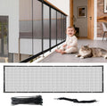 Banister Guard Safety Net 15 x 3 ft, Child and Pet Protection for Balcony and Stair, Black