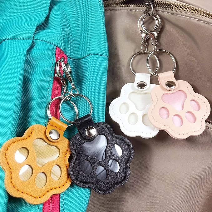 Pet Hair Storage Keychain, Dog Cat Fur Container Collector Keepsake, PU Leather Memorial Keyring, Collar Bag Charms