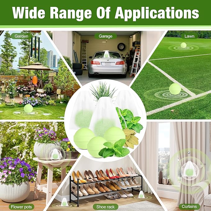 24 Pack Stray Cat Repellent for Indoor Outdoor Peppermint Oil Cat Repellent, Keep Wild Cat Rodent Skunk Deer Away from Patio, Yard, Garden, Natural Ingredients Mouse Deterrent Safe for Pets
