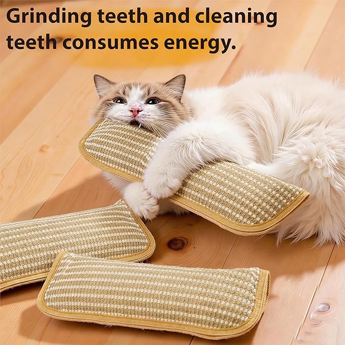 Catnip Toys, 2 Pack, Soft Sisal Material, Interactive Catnip Toys Contains 8000 mg of Organic Herbal Blend, Indoor Scratching, Chewing & Teething