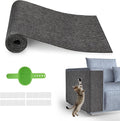 Cat Scratch Furniture Protector, 39.3''x15.8'' Trimmable DIY Self-Adhesive, Durable Corner Scratcher Couch Protectors from Cat Claws for Sofa, Tree Shelves & Scratching Posts (Dark Gray)