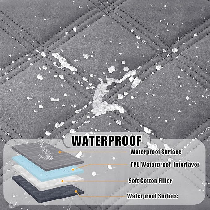 Smiry Waterproof Dog Bed Cover Blanket 40x80, Soft Reversible Pet Blanket, Washable Leakproof Cats Dogs Couch Cover for Sofa, Couch, Furniture, Grey/Dark Grey