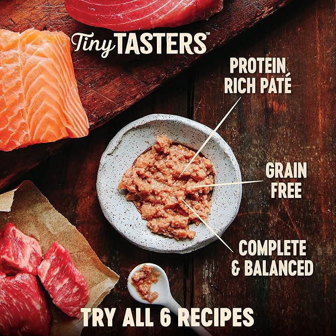 Wellness CORE Tiny Tasters Wet Cat Food, Complete & Balanced Natural Pet Food, Made with Real Meat, 1.75-Ounce Pouch, 12 Pack (Adult Cat, Tuna & Salmon Pate)