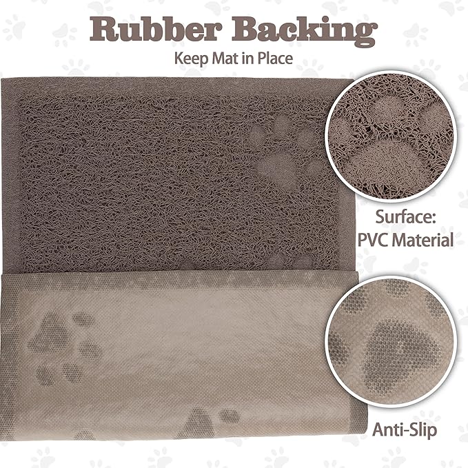 Darkyazi Cat Litter Box Mat for Floor Litter Trapping Mat Non-Slip Backing, Scatter Control, Easy Clean, Water Resistant, Soft on Paws (15.75" x 11.75",Coffee)