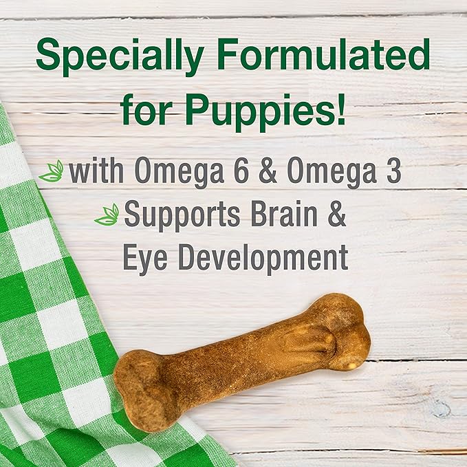 Nylabone Healthy Edibles Natural Puppy Chews Long Lasting Treats for Puppies, Turkey & Sweet Potato Flavor, X-Small/Petite (8 Count)