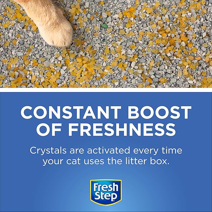 Fresh Step Cat Litter Crystals in Tropical Summer Breeze Scent - Cat Litter Box Deodorizer - Combats Odors and Neutralizes Smells to Keep Your Home Clean, Value Size, 70 Ounce