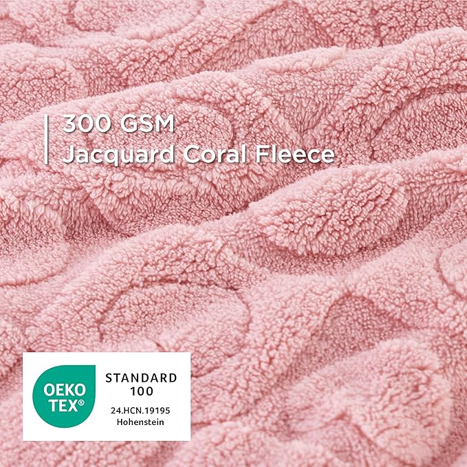 Bedsure Dog Blanket for Large Dogs Washable - Fluffy Fuzzy Puppy Cat Blanket for Couch with Premium 300GSM Coral Fleece Soft for Pet Kitten Doggy, Pink, 50x60IN