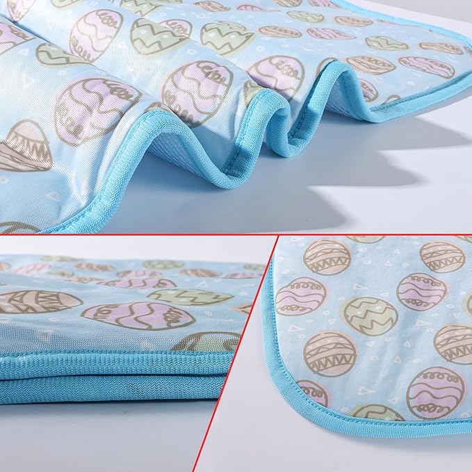 NACOCO Pet Cooling Mat Cat Dog Cushion Pad Summer Cool Down Comfortable Soft for Pets and Adults (S,Blue)