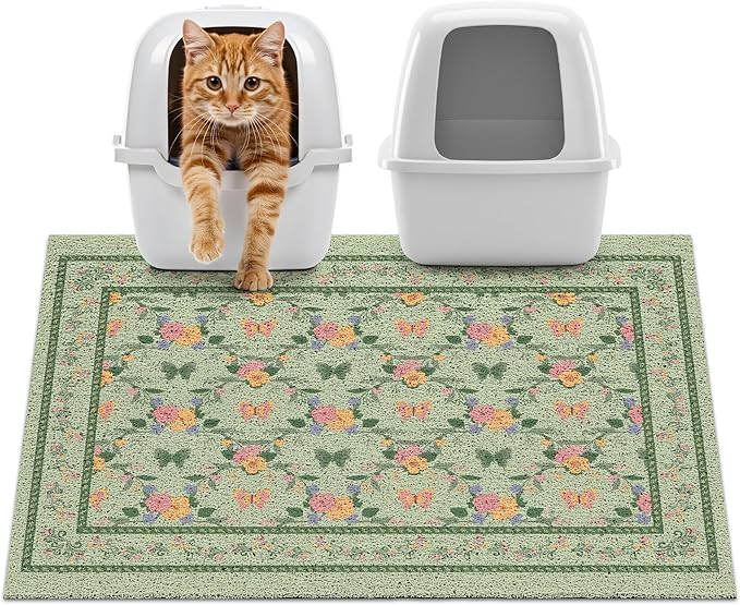 Unicorn Catcher 33x22 inches Cat Litter Mat Non-Slip Bottom Litter Box Mat Urine-Proof Soft Litter Mat for Cats Waterproof Pads Protects Floors Cat Mat for Litter Box