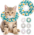 Soft Cat Cone Collar, Cute Cats Recovery Collar Suitable for Small, Medium, Large cat,Elizabethan Neck Collar for Cats After Surgery (Poached Egg, Small)