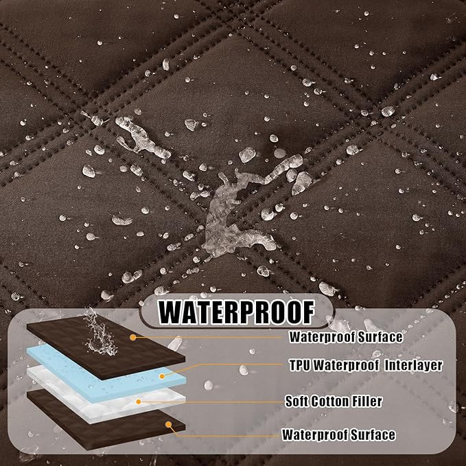 Smiry Waterproof Dog Bed Cover Blanket 52x82, Soft Reversible Pet Blanket, Washable Leakproof Cats Dogs Couch Cover for Sofa, Couch, Furniture, Chocolate/Chocolate