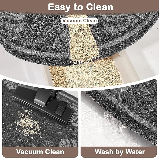 Unicorn Catcher 33x22 inches Cat Litter Mat Non-Slip Bottom Litter Box Mat Urine-Proof Soft Litter Mat for Cats Waterproof Pads Protects Floors Cat Mat for Litter Box