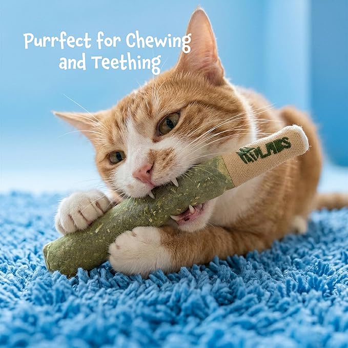 LIT LABS Cat Doobie 3 Pack Catnip Toys for Cats, Funny Cat Toys, Safe Kitten Teething Chew and Kicker Toys, Stress Relieving Indoor Cat Gifts that Hit Different