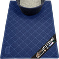 GORILLA GRIP Cat Litter Box Mat, 35x23, Water Resistant, US Designed Kitty Litter Trapping Mats, Easy to Clean, Scatter Control, Less Mess and Clean Floors, Kitten Supplies for Indoor Cats, Navy Blue