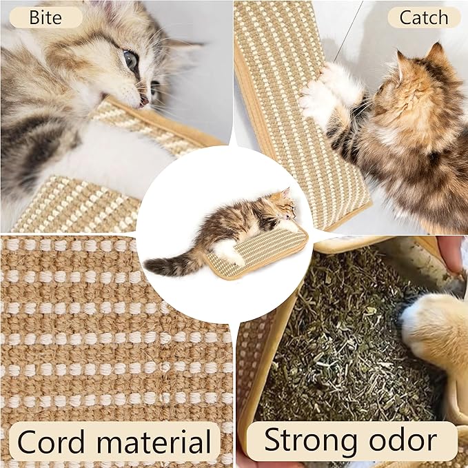 Catnip Toys, 2 Pack, Soft Sisal Material, Interactive Catnip Toys Contains 8000 mg of Organic Herbal Blend, Indoor Scratching, Chewing & Teething