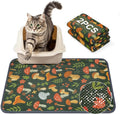 Unicorn Catcher 24X15in 2packCat Litter Mat Machine Washable Soft 3D Air Mesh Litter Box Rug Non-Slip Backing Quick Dry Scatter Control for Paws,Green Mushrooms