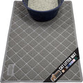 GORILLA GRIP Cat Litter Box Mat, 40x28, Water Resistant, US Designed Kitty Litter Trapping Mats, Easy to Clean, Scatter Control, Less Mess and Clean Floors, Kitten Supplies for Indoor Cats, Grey