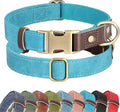 Didog Soft PU Leather Dog Collar for Large Dogs,Classic Adjustable Dog Collars with Quick Release Metal Buckle,Easy Clean and Comfortable with Nylon Lining,Light Blue,L Neck 16-23"
