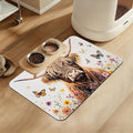 Highland Cow Butterfly Dog Food Mat–Christmas Stocking Absorbent Quick Dry Feeding Placemat for Food and Water Bowls, Non Slip Rubber Backing, Waterproof Pet Supplies for Mess-Free Eating 12"x20"