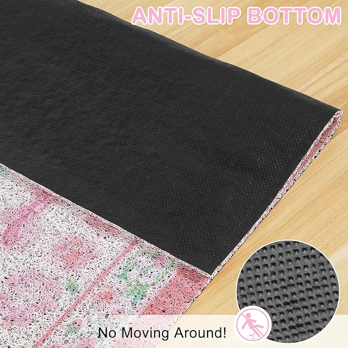 Unicorn Catcher Cat Litter Mat Non-Slip Bottom Litter Box Mat Urine-Proof Soft Litter Mat for Cats Waterproof Pads Protects Floors Cat Mat for Litter Box