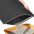 ESTHELLO Cat Litter Mat Large, Cat Litter Trapping Mat, Honeycomb Double Layer Design, Easy to Clean,Washable (30’’ x 24’’ Black