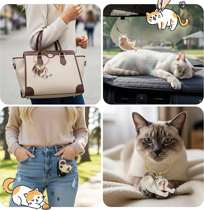 2Pcs Cat Hair Keepsake Bottles, Pet Hair Keychain for Collecting Hair, Furever Gift for Pet Lovers, Cat Keychain Memory Keepsake