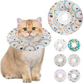 Soft Cat Cone Collar, Cute Cats Recovery Collar Suitable for Small, Medium, Large cat,Elizabethan Neck Collar for Cats After Surgery (Black Love, Large)