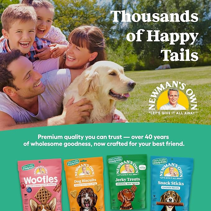 Newman's Own Beef & Sweet Potato Jerky Dog Treats, 5 oz Bag (Pack of 6) — High Protein, Grain Free, Grass-Fed as Beef First Ingredient, Chewy Wholesome Training Rewards