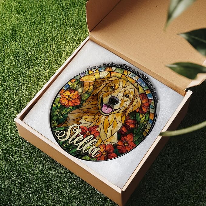 Custom Cat Portrait Art Suncatcher Stained Glass Remembrance Gift Cat Indoor Decor Window Hanging Dog Pet Bereavement Keepsake Loss of Pet