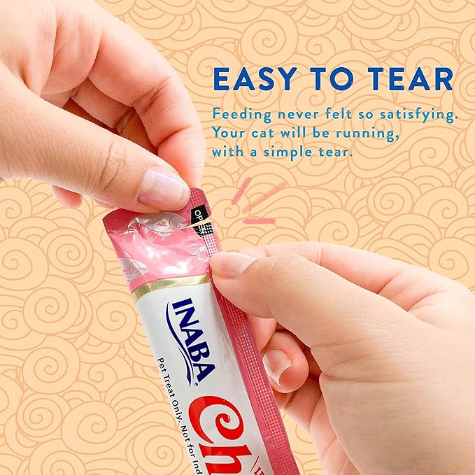 INABA Churu Cat Treats, Grain-Free, Lickable, Squeezable Creamy Purée Cat Treat/Topper with Vitamin E & Taurine, 0.5 Ounces Each Tube, 4 Tubes, Tuna with Scallop Recipe