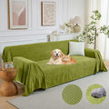 PuTian Couch Cover for Dogs - Waterproof Anti-Scratch Washable Non Slip 3 Cushion Cover Blanket L Shaped Recliner Sectional Arm Chair Sofa Slipcover for Pet Cats Kids, 71''X118'' Boho Green