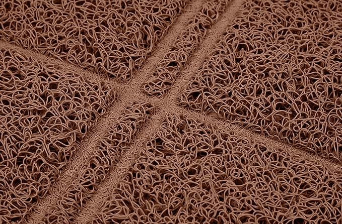 Amazon Basics Less-Mess Cat Litter Box Mat, 24" x 35", Unscented, Brown (Pack of 10)