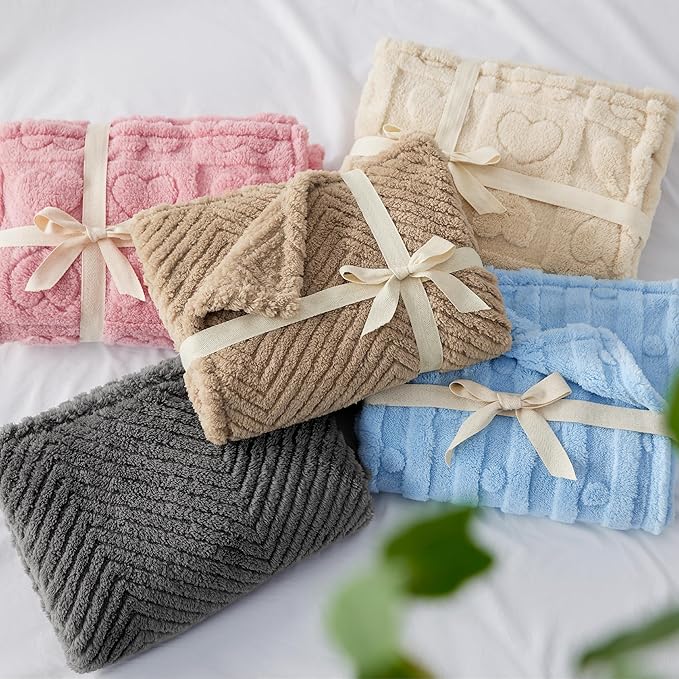 Bedsure Dog Blanket for Medium Dogs Washable - Fluffy Fuzzy Puppy Cat Blanket with Premium 300GSM Coral Fleece Soft for Pet Kitten Doggy, Blue, 30x40IN