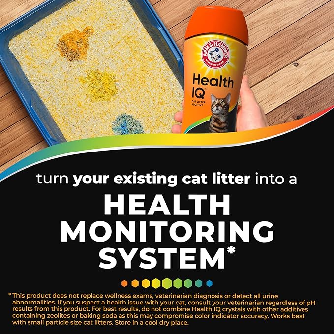 ARM & Hammer Health IQ Cat Litter Additive, with Color Changing Health Indicators, Works with Most Litter, 10 oz