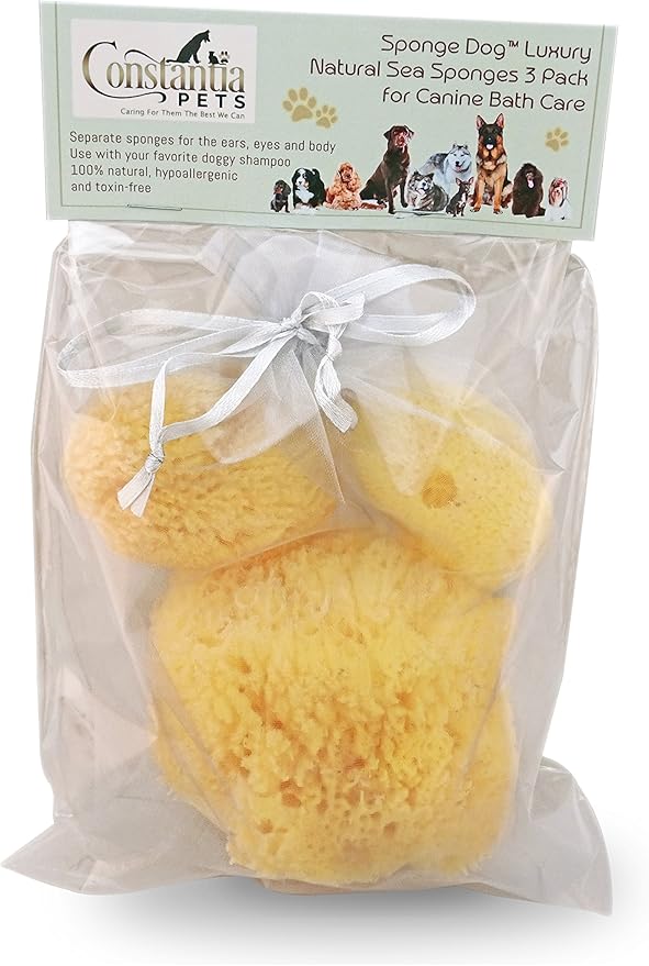 Sea Sponges for Dogs - Luxury Canine Bath Care, for Pet Grooming, Soft & Gentle Pampering