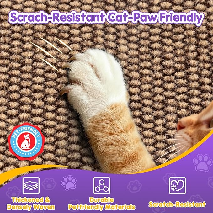 Wall Cat Scratcher for Indoor Cats,19.6x9.8”Corner Cat Scratcher,Cat Scratch Pad Furniture Protector for Door & Wall,Couch, Durable Cat Scratching Board Easy Mount (Deep Brown, 19.6”x9.8”)