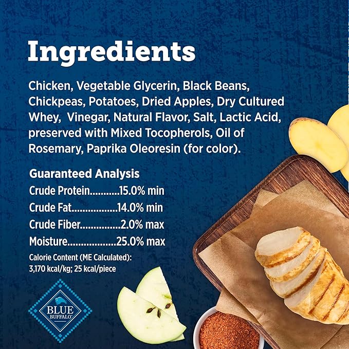 Blue Buffalo True Chews Dog Treats, Made in the USA with Natural Ingredients, Chicken and Apple Sausage Recipe, 12-oz Bag