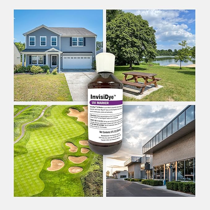 Goose Repellent UV Marker, Goose and Bird Detterent for Avian Migrate, Improves The Longevity of The Avian Migrate, Trains Geese and Birds to Avoid Areas, Invisidye (Two 8 oz Bottles)