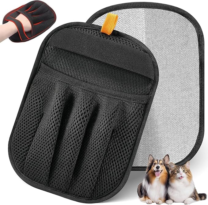 Pet Hair Removal Glove for Cats & Dogs, Upgraded Five-Finger Electrostatic Pet Hair Gloves, Reusable Brush Pet Hair Remover Tool for Laundry, Couch, Carpet, Car Seat