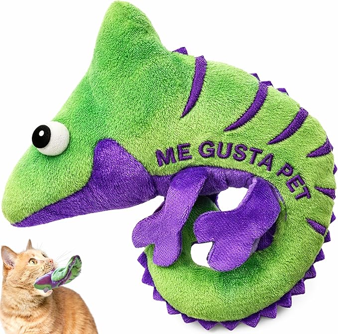 Cat Toys Catnip Crinkly Sound Toy with North American Catnip | Lizard Cat Toy Crinkle Paper Sound | Cat Kitten Toy Teething Chew | Cats Kicker Crinkle Paper | Chameleon Cat Toy 4.5-INCH