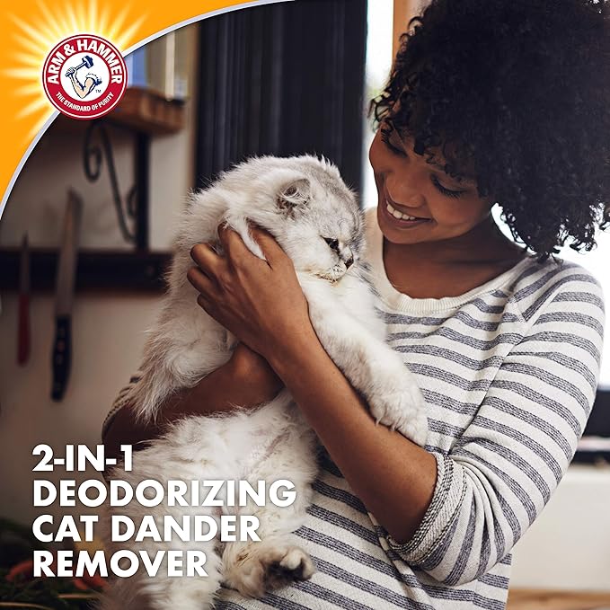 Arm & Hammer 2-in-1 Deodorizing & Dander Reducing Shampoo for Cats, Baking Soda Cat Shampoo for Dander, Odor Control and Coat Cleaning, Lavender Chamomile Scent, 20 Fl Oz