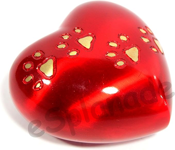eSplanade cat Dog pet Cremation Mini Heart urn Keepsake Memorial | Small urn for Ashes Funeral Burial