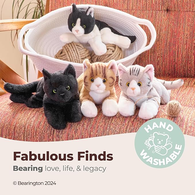 Bearington Cleo Siamese Cat Plush Toy - 15" Realistic Stuffed Cat with Soft Fur, Weighted Paws and Lifelike Details - Cuddly Soft Plushies for Girls, Kids, and Kitten Lovers - Gift for Play or Display