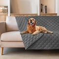 gogobunny 3X Stronger Waterproof Pet Blanket, Scratch Proof Furniture Protector for Dogs Cats, Reversible Cover 82x82 Inch, Dark Grey