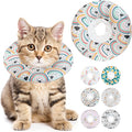 Soft Cat Cone Collar, Cute Cats Recovery Collar Suitable for Small, Medium, Large cat,Elizabethan Neck Collar for Cats After Surgery (Black Love, Small)