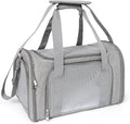 Mile High Life | Outdoor Travel Pet Carrier | Kitty Puppy Cat Carriers | Collapsible Dog Carrier for Small Medium Dogs | Cat Crates w Breathable Mesh with Soft-Sided (Grey, Large)