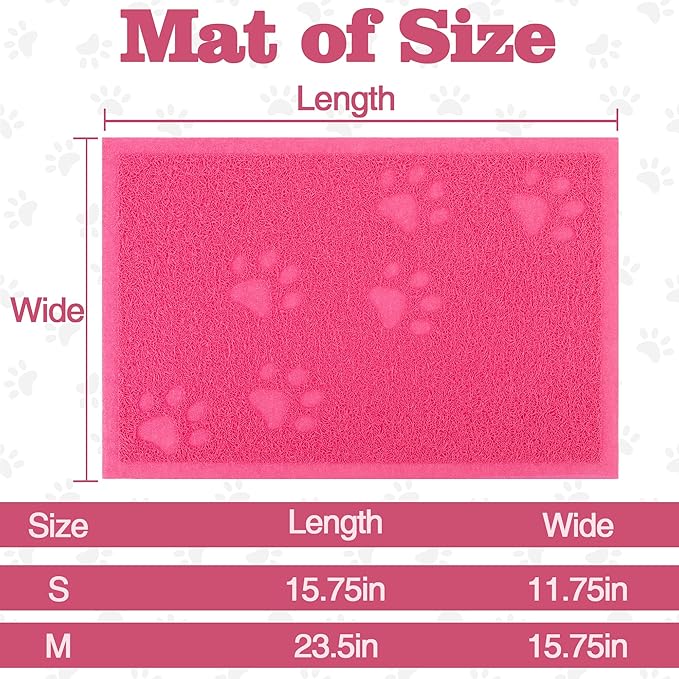 Darkyazi Cat Litter Box Mat for Floor Litter Trapping Mat Non-Slip Backing, Scatter Control, Easy Clean, Water Resistant, Soft on Paws (15.75" x 11.75",Rose red)
