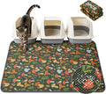 Unicorn Catcher 40X30in 2packCat Litter Mat Machine Washable Soft 3D Air Mesh Litter Box Rug Non-Slip Backing Quick Dry Scatter Control for Paws,Green Mushrooms